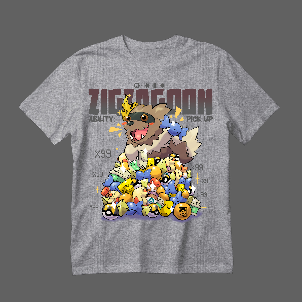 POLERA ZIGZAGOON MOCKUP front gris